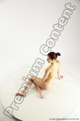 Nude Woman White Sitting poses - ALL Slim long colored Sitting poses - simple Multi angle poses Pinup